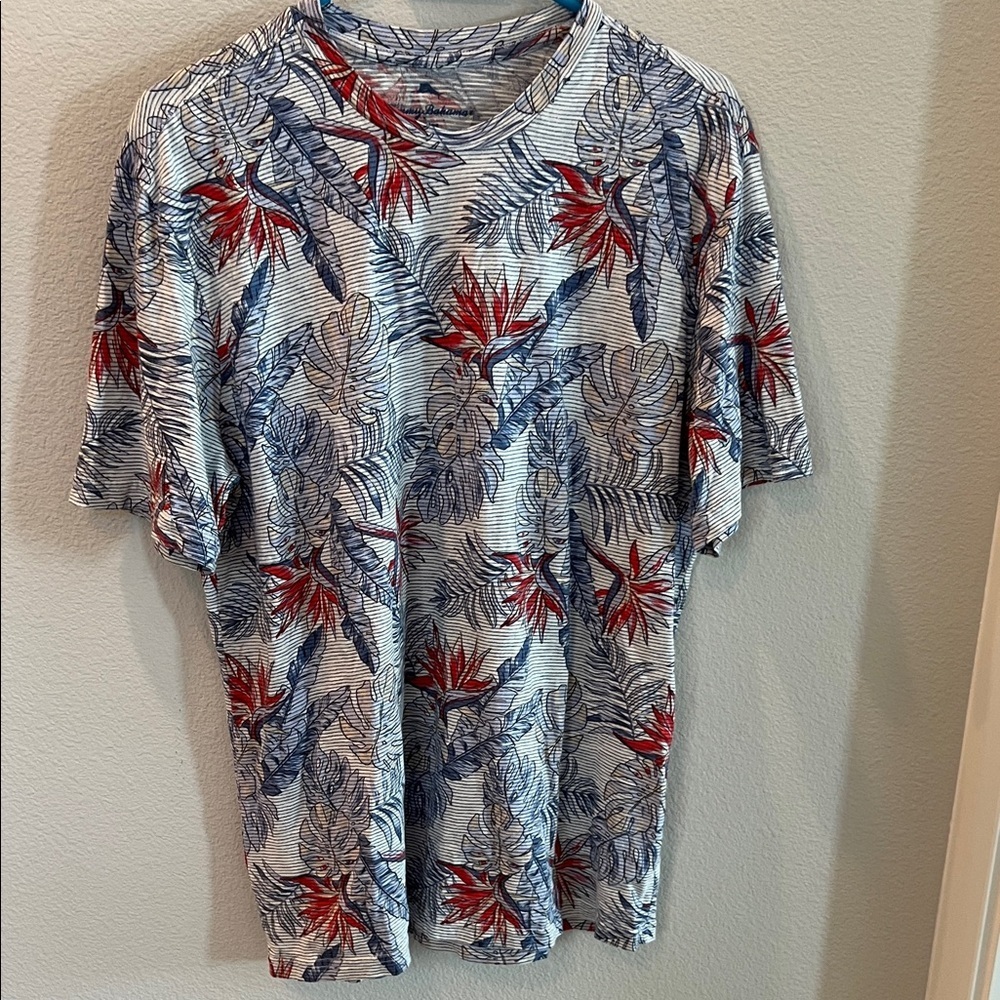 Tommy Bahama Tropical Print Men's Shirt - Blue and Red